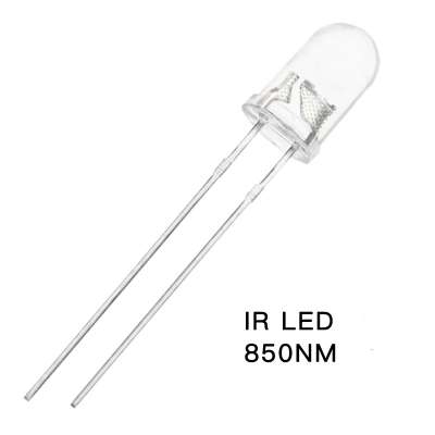 Through Hole 5mm IR LED 850nm Clear Lens Infrared Diode Transparent 5 mm 850 nm LED Lamp