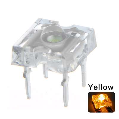 Through Hole Diode 3mm Piranha Yellow Super Flux Transparent Round Top 3 mm LED diode