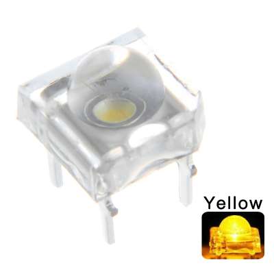 Through Hole 5mm Water Clear Super Flux LED Piranha 5 mm Round Lens Yellow Light Emitting Diode LED Lamp