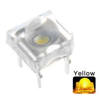 Through Hole 5mm Water Clear Super Flux LED Piranha 5 mm Round Lens Yellow Light Emitting Diode LED Lamp