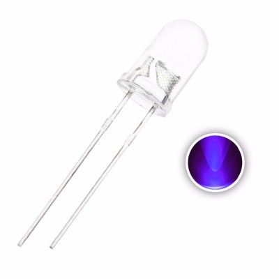 5 mm Purple Round Water Clear Lens 5mm violet 395nm 400nm UV LED Diode Light Emitting Lamp