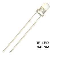 Water Clear 2 Pins 3mm IR LED 940nm 1.2-1.5V 3 mm Transparent Infrared 940 nm LED Light Emitting Diode